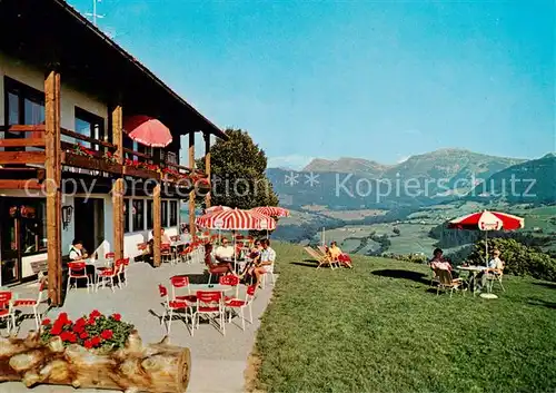 AK / Ansichtskarte  Oberstaufen Berghof am Paradies Terrasse Oberstaufen