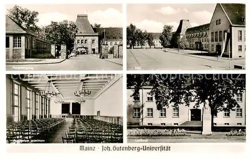 AK / Ansichtskarte  Mainz__Rhein Haupteingang Auditorium maximum Hof Denkmal 