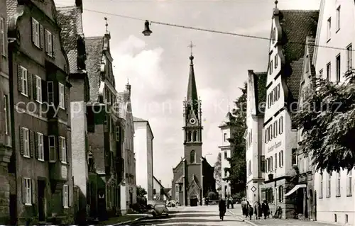 AK / Ansichtskarte  Dillingen_Donau Obere Hauptstrasse mit ev Kirche Dillingen Donau