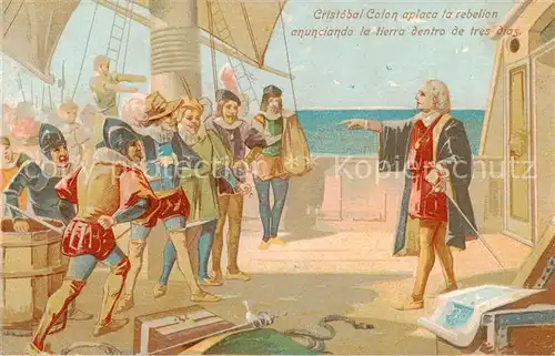 AK / Ansichtskarte Persoenlichkeiten Kolumbus Christopher Litho Segelschiff 