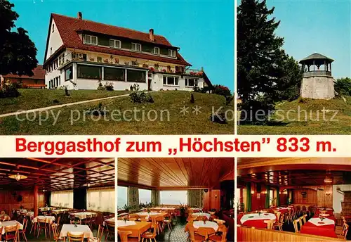 AK / Ansichtskarte  Hoechsten_Illmensee Berggasthof zum Hoechsten Gastraeume