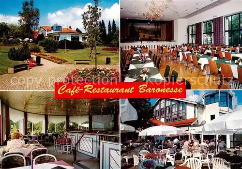 AK / Ansichtskarte 73845146 Hahnenklee-Bockswiese_Harz Cafe Restaurant Baronesse Gastraeume Terrasse Hahnenklee-Bockswiese