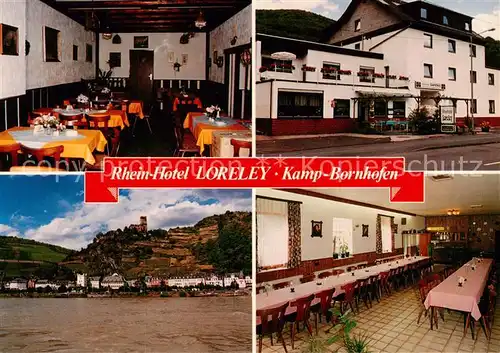 AK / Ansichtskarte  Kamp-Bornhofen_Rhein Rhein Hotel Loreley Gaststube Festtafel Panorama 