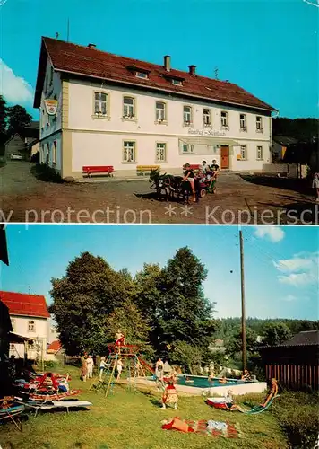 AK / Ansichtskarte 73845208 Steinbach_Marktleugast Kinderparadies Gasthof Steinbach Familienpension Weidner Spielplatz Pool Steinbach_Marktleugast