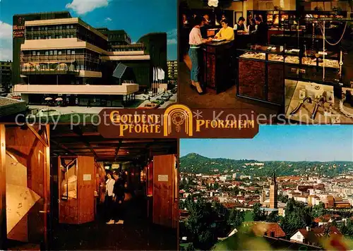 AK / Ansichtskarte 73845211 Pforzheim Goldene Pforte Luxushotel und Juweliergeschaeft Panorama Pforzheim