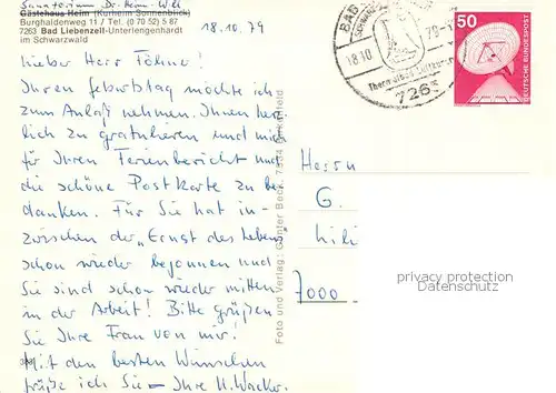 AK / Ansichtskarte 73845235 Bad_Liebenzell Gaestehaus Heim Bad_Liebenzell