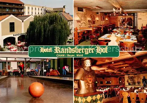 AK / Ansichtskarte 73845246 Cham__Oberpfalz Hotel Randsberger Hof Gastraeume Kegelbahn 