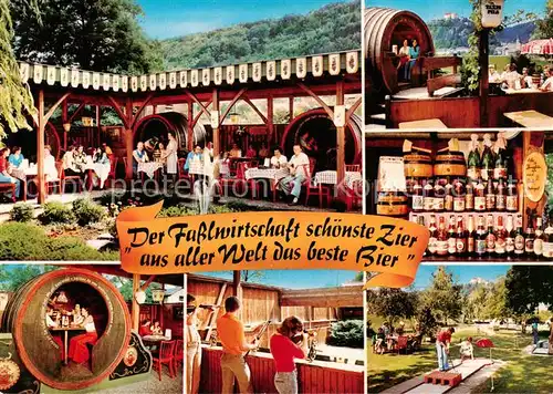 AK / Ansichtskarte  Riedenburg_Altmuehltal Fasslwirtschaft Biersorten Fass Schiesstand Minigolfanlage Riedenburg Altmuehltal