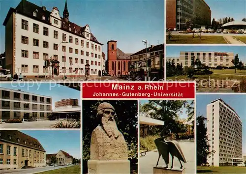 AK / Ansichtskarte 73845269 Mainz__Rhein Joh Gutenberg Universitaet  Teilansichten Gutenberg Bueste 