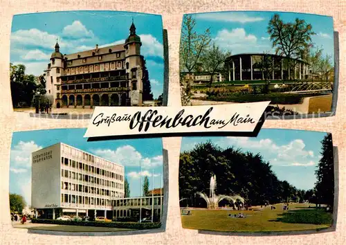 AK / Ansichtskarte  Offenbach__Main Rathaus Stadthalle Stadtsparkasse Park Fontaene 