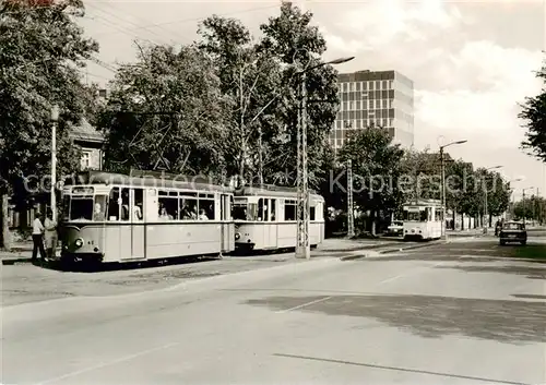 AK / Ansichtskarte  Nordhausen__Harz Strassenbahn Leninallee Haltestelle Grimmel Drei Linden 