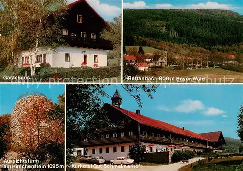AK / Ansichtskarte 73845300 Rettenbach_Sankt_Englmar Gaestehaus Rettenbach Aussichtsturm am Hirschenstein Kurhotel Gut Schelmerhof Rettenbach_Sankt_Englmar
