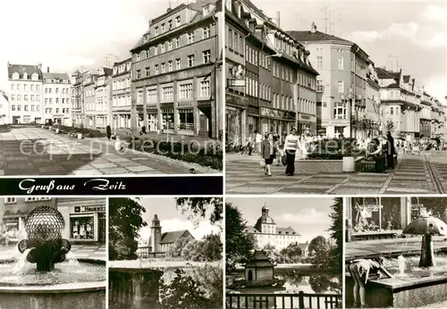 AK / Ansichtskarte 73845304 Zeitz Wilhelm Kuelz Platz Leninstrasse Kugelbrunnen Bahnhof Moritzburg Pilzbrunnen Zeitz