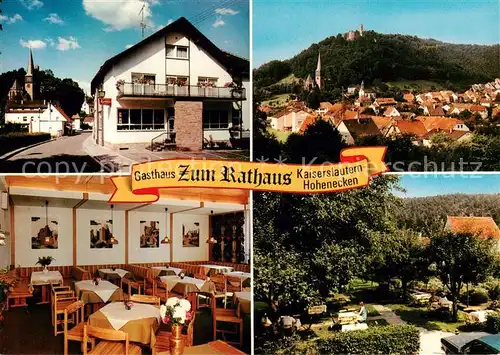 AK / Ansichtskarte  Hohenecken Gasthaus Zum Rathaus Panorama Gastraum Park Hohenecken