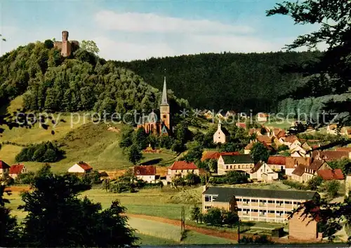 AK / Ansichtskarte  Hohenecken Ortsansicht mit Kirche und Burgruine Hohenecken