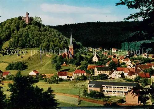 AK / Ansichtskarte  Hohenecken Ortsansicht mit Kirche und Burgruine Hohenecken