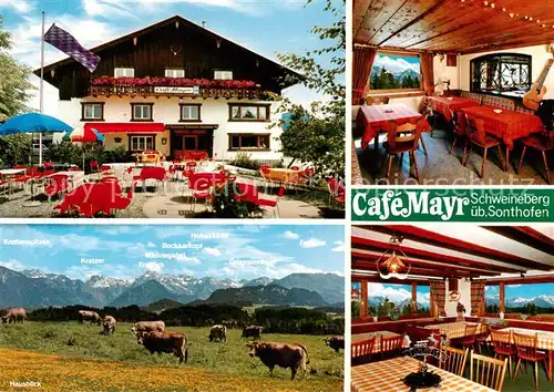 AK / Ansichtskarte  Sonthofen__Oberallgaeu Cafe Mayr Gastraeume Hausblick 