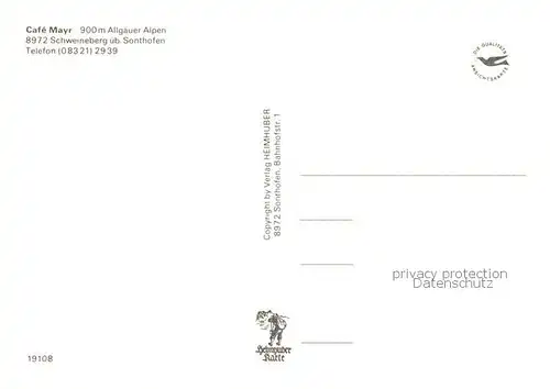 AK / Ansichtskarte  Sonthofen__Oberallgaeu Cafe Mayr Gastraeume Hausblick 