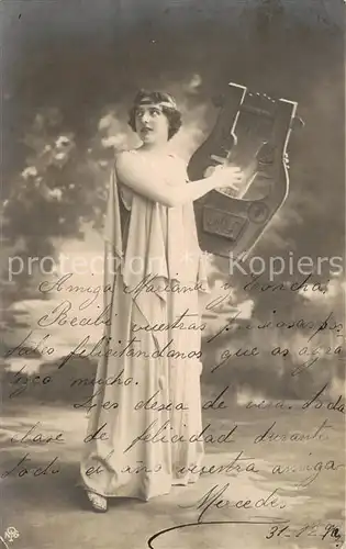 AK / Ansichtskarte Verlag_NPG_Nr. Engel Harfe Foto 