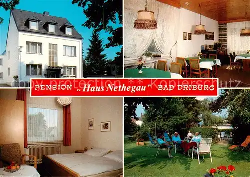 AK / Ansichtskarte Bad_Driburg Pension Haus Nethegau Gaststube Zimmer Garten Bad_Driburg