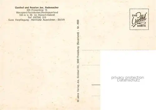 AK / Ansichtskarte Faulebutter Gathof Pension Rademacher Panorama Gastraeume Faulebutter