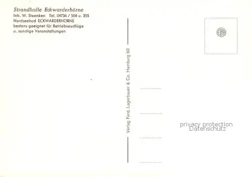 AK / Ansichtskarte Eckwarderhoerne Strandhalle Eckwarderhoerne Eckwarderhoerne