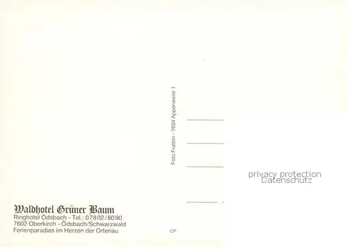 AK / Ansichtskarte oedsbach Waldhotel Gruener Baum oedsbach