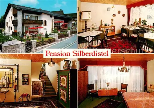 AK / Ansichtskarte Nesselwang Pension Silberdistel Gastraeume Zimmer Nesselwang