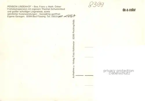 AK / Ansichtskarte Bad_Fuessing Pension Lindenhof Liegewiese Schwimmbad Bad_Fuessing
