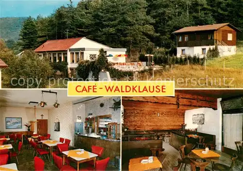 AK / Ansichtskarte Schwabthal Cafe Waldklause Gastraeume Theke Schwabthal
