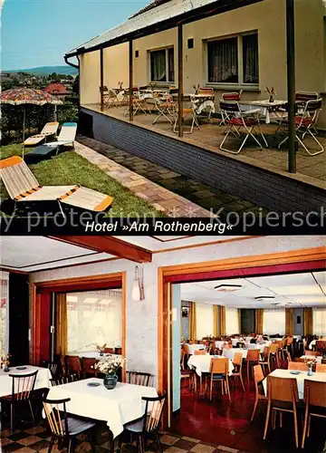 AK / Ansichtskarte Volpriehausen Hotel Am Rothenberg Gastraeume Terrasse Volpriehausen