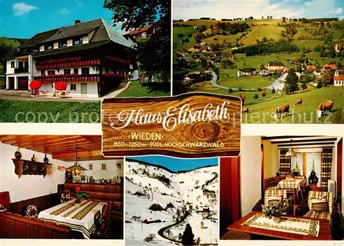 AK / Ansichtskarte Wieden_Schwarzwald Haus Elisabeth Zimmer Gaststube Panorama Wieden Schwarzwald