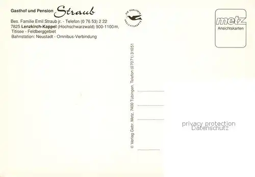 AK / Ansichtskarte Kappel_Lenzkirch Gasthof Pension Straub Kappel_Lenzkirch