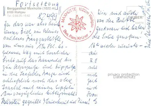 AK / Ansichtskarte Wallgau Berggasthof Maxhuette Wallgau