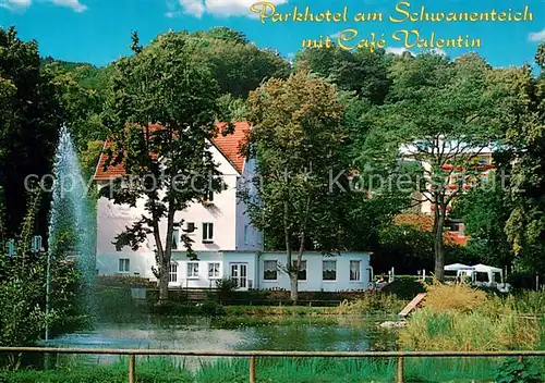 AK / Ansichtskarte Bad_Sooden Allendorf Parkhotel am Schwanenteich mit Cafe Valentin Bad_Sooden Allendorf