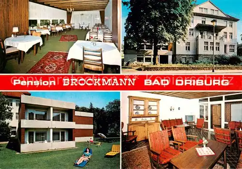 AK / Ansichtskarte Bad_Driburg Pension Brockmann Gastraeume Liegewiese Bad_Driburg