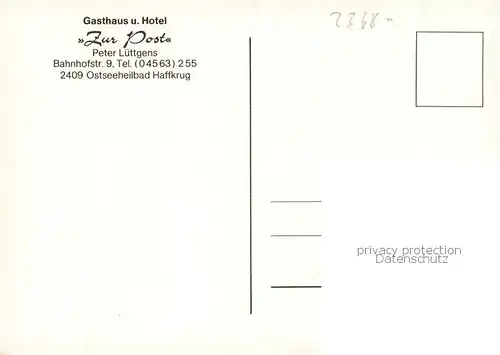 AK / Ansichtskarte Haffkrug_Scharbeutz_Ostseebad Gasthaus und Hotel Zur Post 