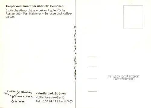 AK / Ansichtskarte Stroehen Tierparkrestaurant Gaststube Stroehen