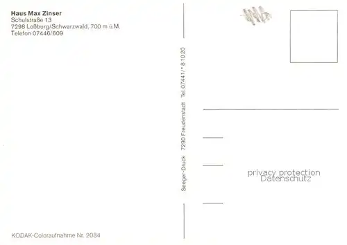 AK / Ansichtskarte Lossburg Haus Max Zinser Lossburg