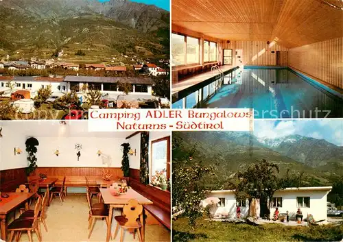 AK / Ansichtskarte Naturns_Naturno_Suedtirol_IT Camping Adler Hallenbad Restaurant 