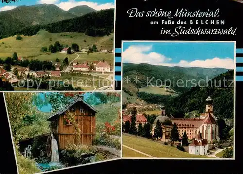 AK / Ansichtskarte Muenstertal__Schwarzwald Panorama Muehle Kirche 