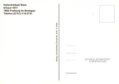 AK / Ansichtskarte Freiburg_Breisgau Hallenfreibad West Details Freiburg Breisgau