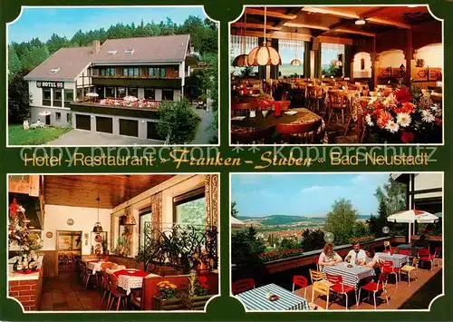 AK / Ansichtskarte Bad_Neustadt Hotel Restaurant Franken Stuben Gastraeume Terrasse Bad_Neustadt