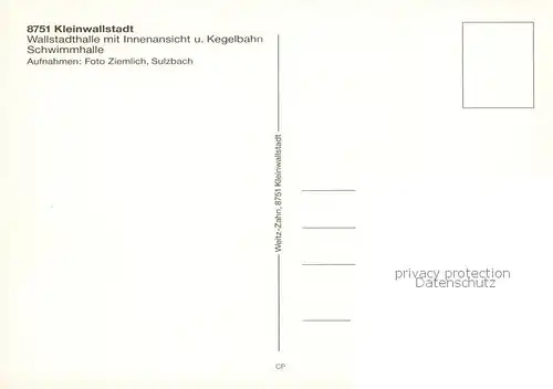 AK / Ansichtskarte Kleinwallstadt Wallstadthalle Innenansicht der Halle Kegelbahn Schwimmhalle Kleinwallstadt