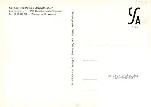 AK / Ansichtskarte Heimbuchenthal Gasthaus Pension Heimathenhof Heimbuchenthal