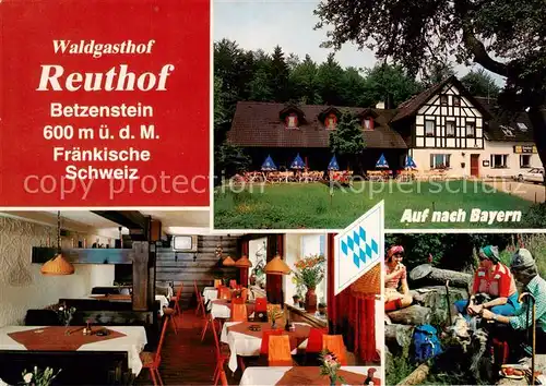 AK / Ansichtskarte Betzenstein Waldgasthof Reuthof Gastraeume Brotzeit Betzenstein