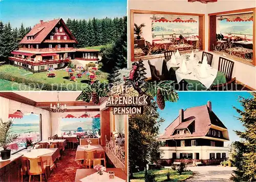AK / Ansichtskarte Saig_Schwarzwald Cafe Alpenblick Pension mit Gaestehaus Wahlhalde Saig Schwarzwald