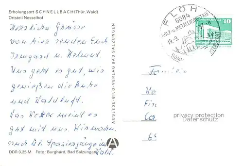 AK / Ansichtskarte Schnellbach_Floh_Seligenthal Panorama Berggasthaus Nesselhof Schnellbach_Floh