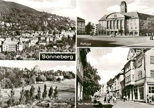 AK / Ansichtskarte Sonneberg__Thueringen Panorama Rathaus Sternwarte Karl Marx Strasse