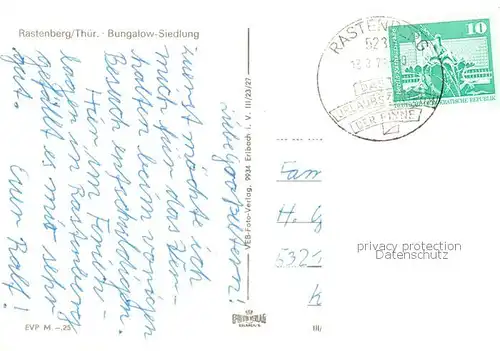 AK / Ansichtskarte Rastenberg Bungalow Siedlung Rastenberg